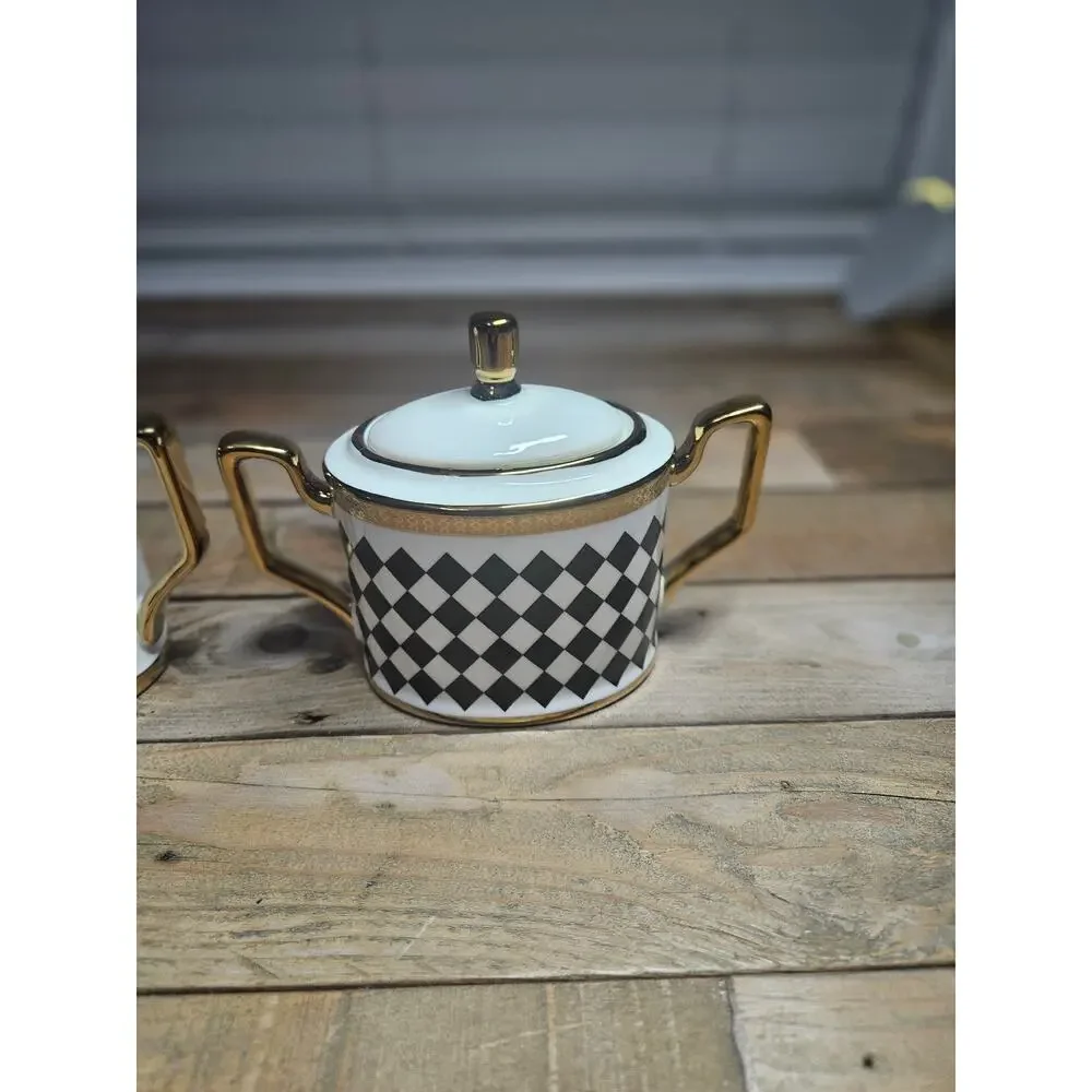 Decorative Black and White Jars Set of 2